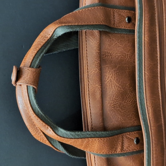 Bugatti Valentino RFID Men's Brown Cognac Vegan Leather Briefcase. - Picture 2 of 16